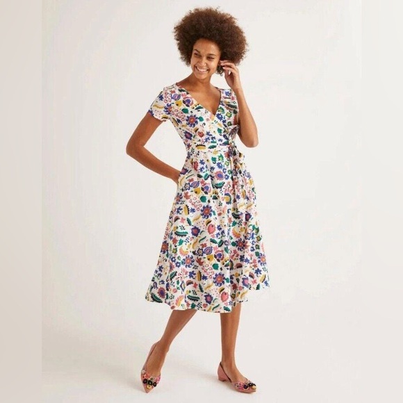 Boden Dresses & Skirts - NWT Boden Olive Tropical Retreat Faux Wrap Dress